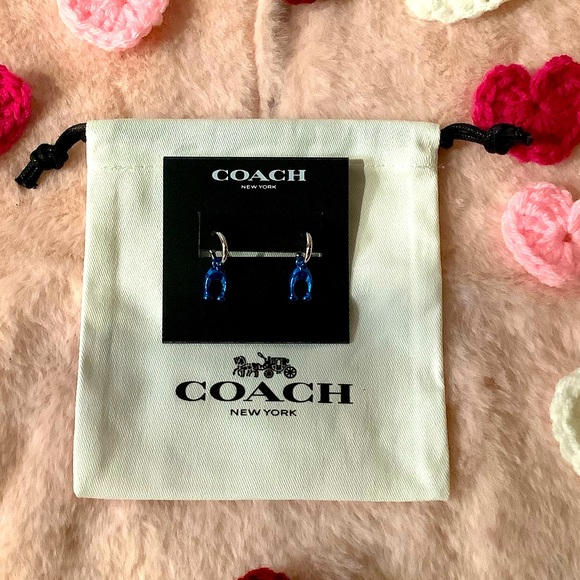 Coach NWT Hanging C Huggie Earrings - Picture 2 of 4